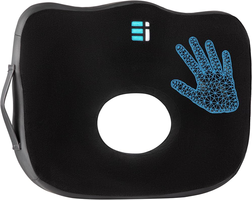 Ergonomic Innovations Orthopedic Donut Pillow Memory Foam Chair Seat Cushion for Tailbone and Coccyx Pain